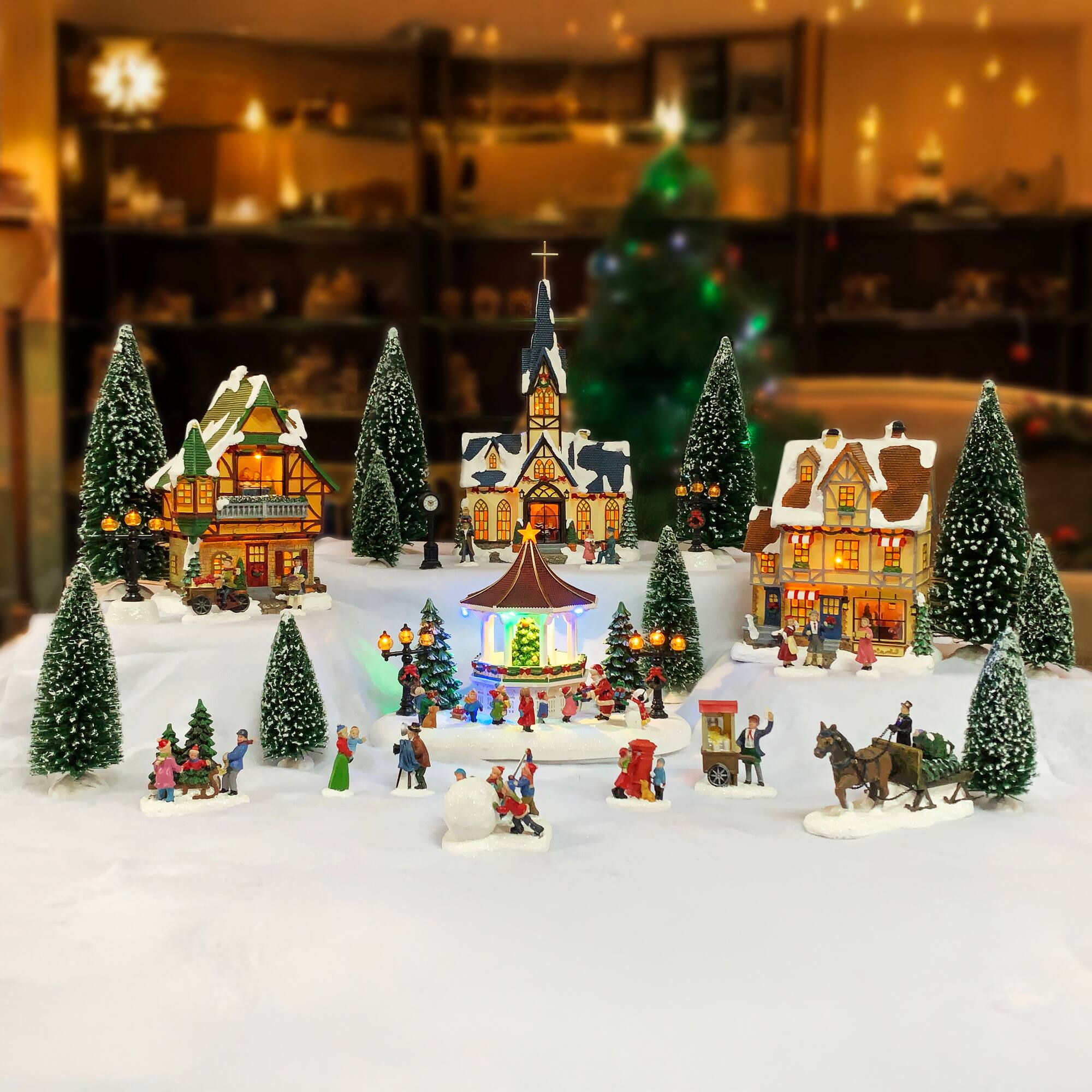 Moments in Time Christmas Village Tabletop Décor Set